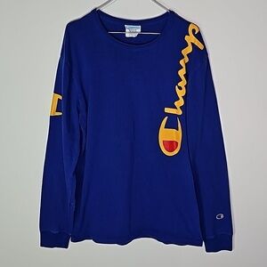 Champion medium blue long sleeve sweater